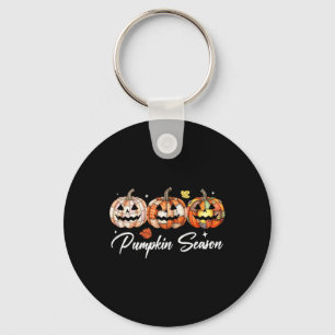Halloween Patchwork Pumpkin Quilted Fall Aesthetic Key Ring