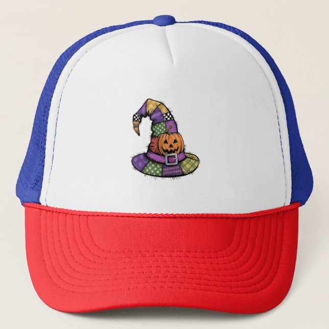 Halloween Patchwork Witch Hat Spooky (Front)