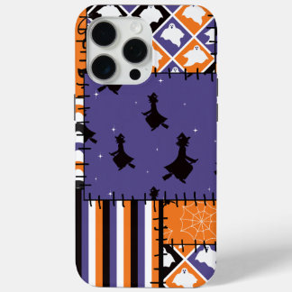 Halloween Patchwork Witches Cats iPhone 15 Pro Max Case