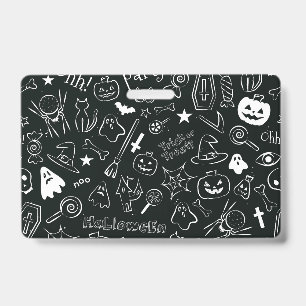Halloween Pattern 1 ID Badge