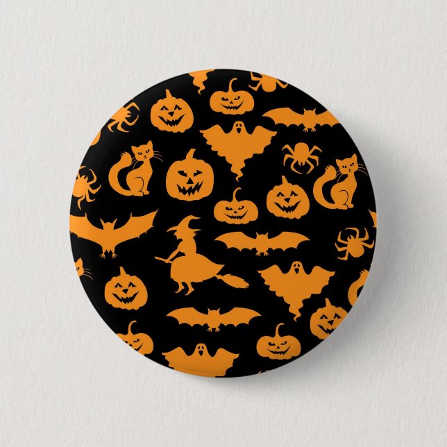 Halloween pattern 6 cm round badge (Front)