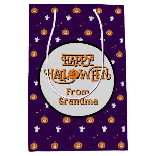 Halloween pattern and spooky message medium gift bag