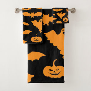 Halloween pattern bath towel set