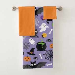 Halloween Pattern Bath Towel Set