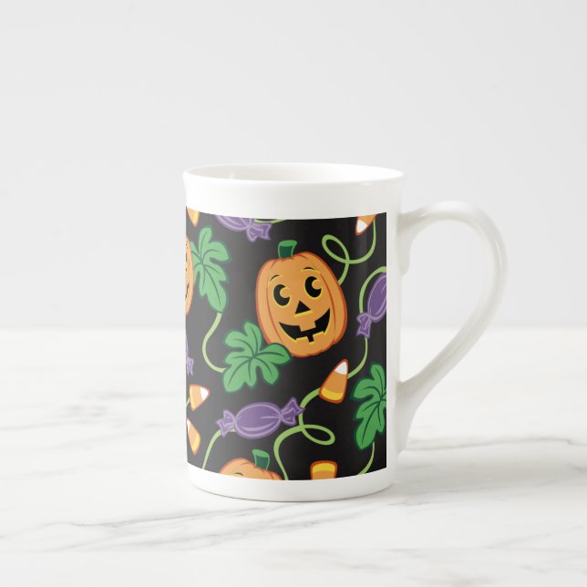 HALLOWEEN PATTERN BONE CHINA MUG (Right)