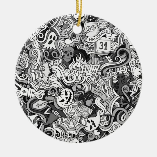 Halloween pattern ceramic ornament