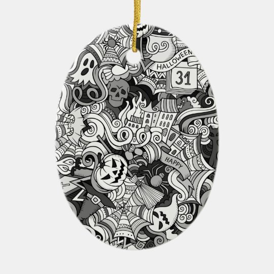 Halloween pattern ceramic ornament