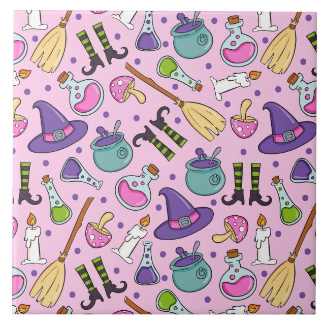 Halloween Pattern Ceramic Tile (Front)