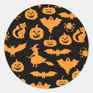 Halloween pattern classic round sticker