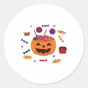 Halloween pattern classic round sticker