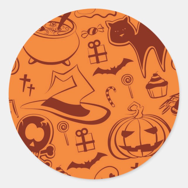 Halloween pattern classic round sticker (Front)