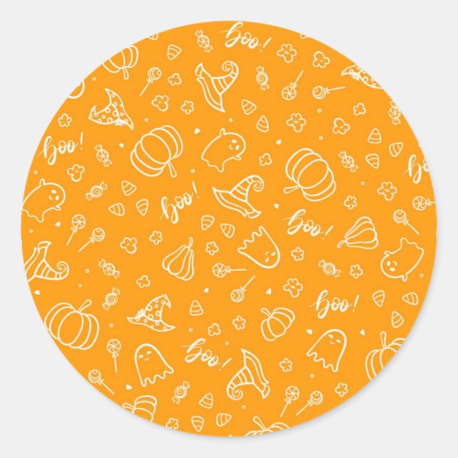 Halloween pattern classic round sticker (Front)