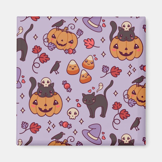 Halloween pattern decoration coffee mug magnet (Front)