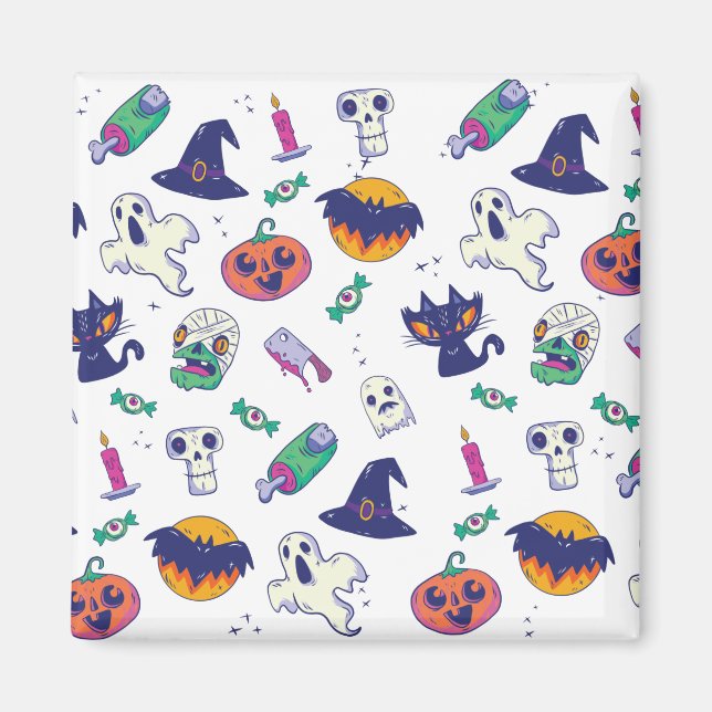 Halloween pattern decoration magnet (Front)