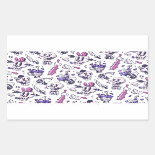 Halloween pattern decoration rectangular sticker