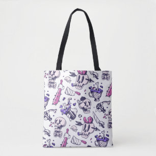 Halloween pattern decoration tote bag