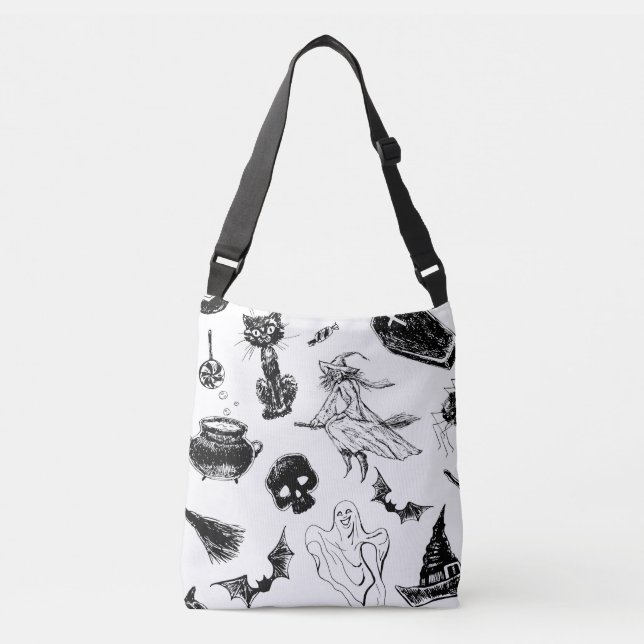 Halloween pattern design crossbody bag (Front)