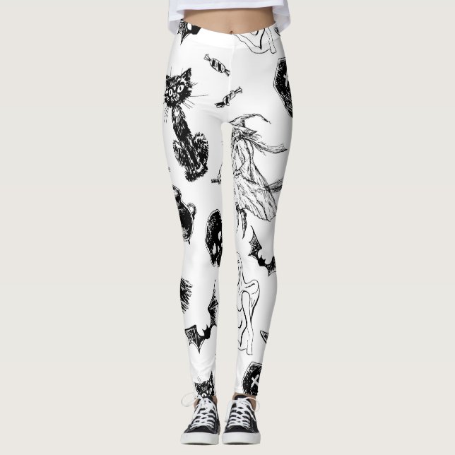 Halloween pattern design leggings (Front)