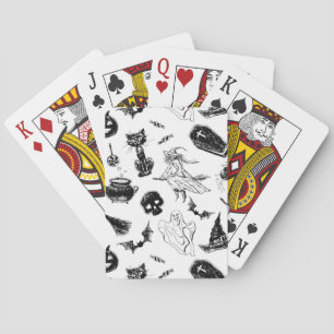 Halloween pattern design playing cards