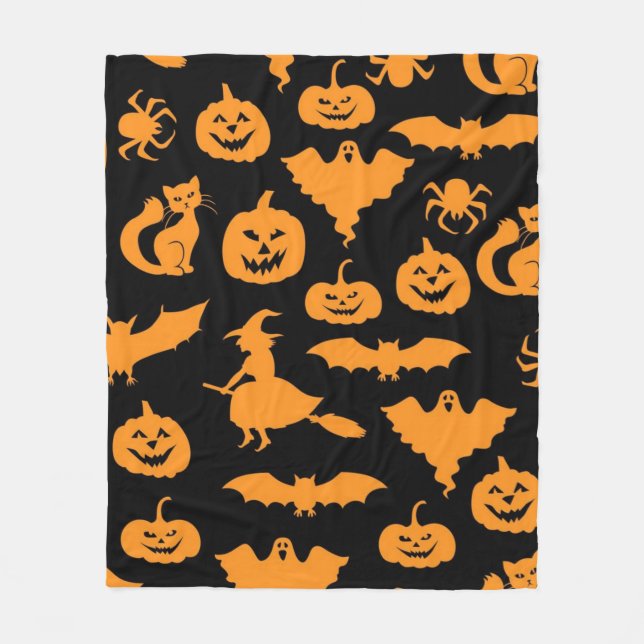 Halloween pattern fleece blanket (Front)