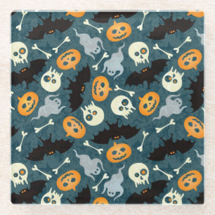 Halloween pattern glass coaster