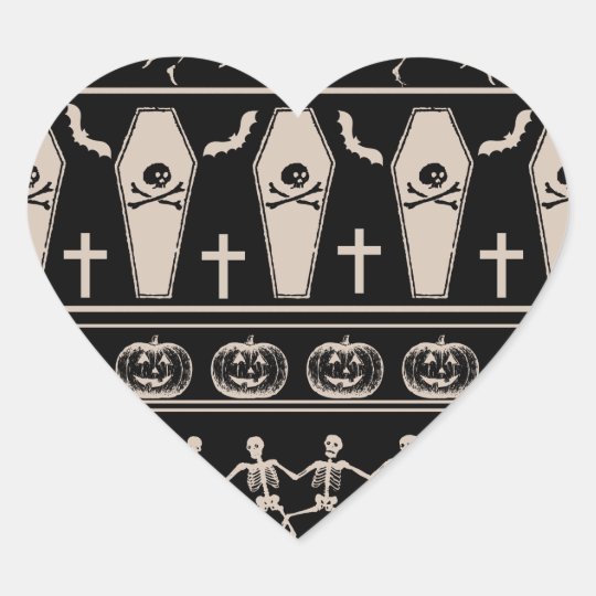 Halloween pattern heart sticker