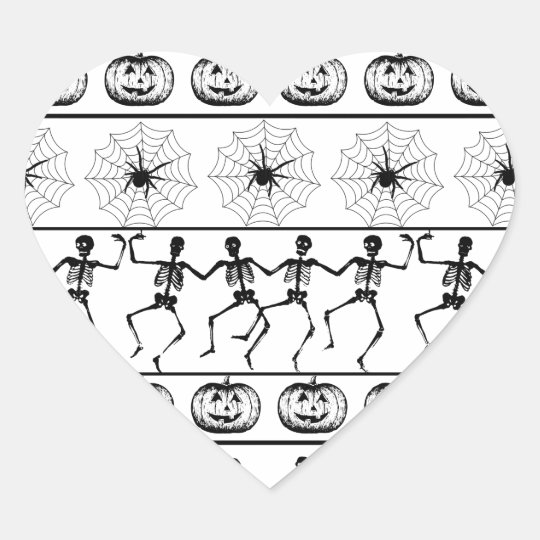 Halloween pattern heart sticker