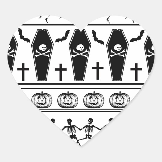 Halloween pattern heart sticker