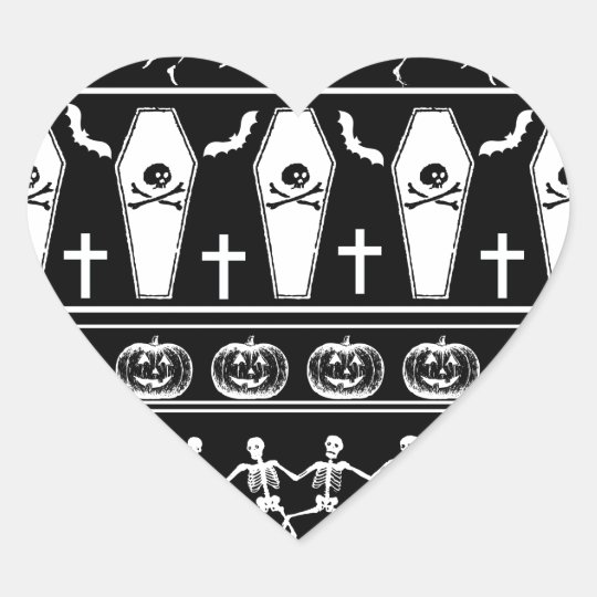 Halloween pattern heart sticker