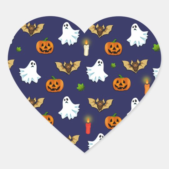 Halloween pattern heart sticker
