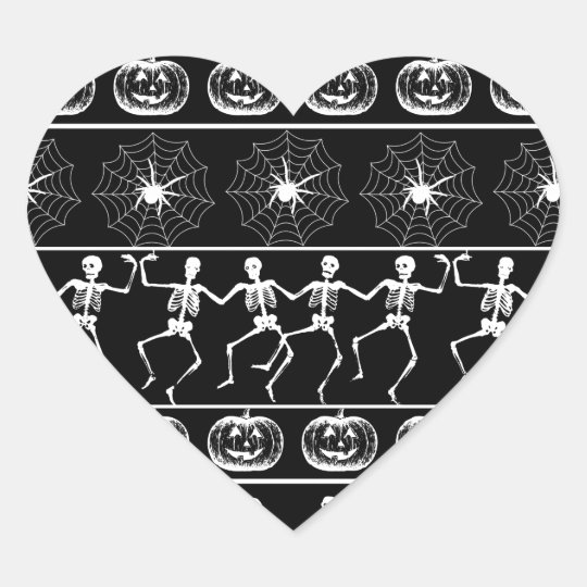 Halloween pattern heart sticker