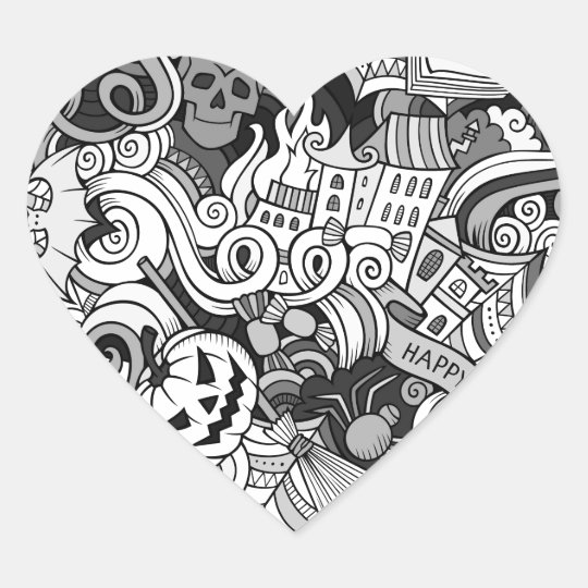 Halloween pattern heart sticker
