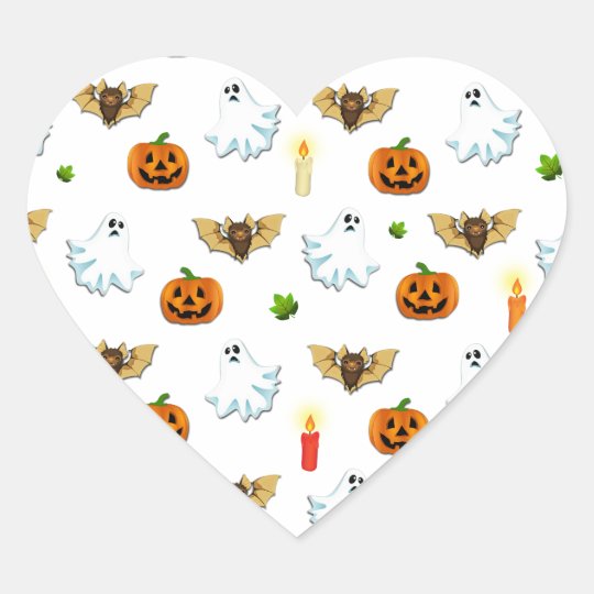 Halloween pattern heart sticker