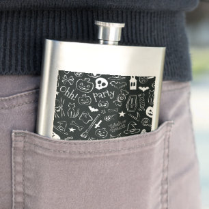 Halloween Pattern Hip Flask