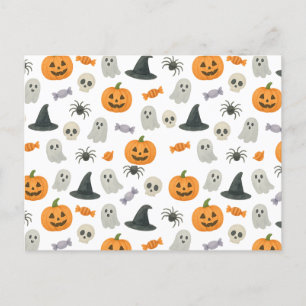 Halloween pattern holiday postcard
