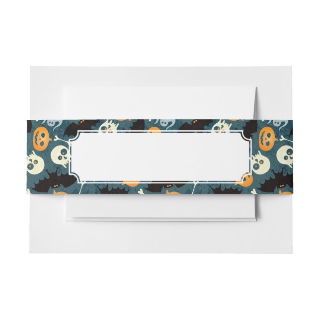 Halloween pattern invitation belly band (Front Example)