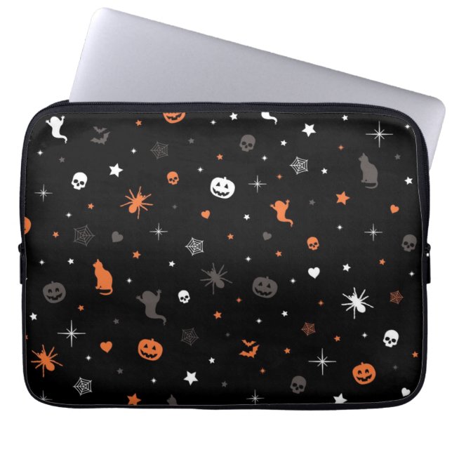 Halloween pattern laptop sleeve (Front)