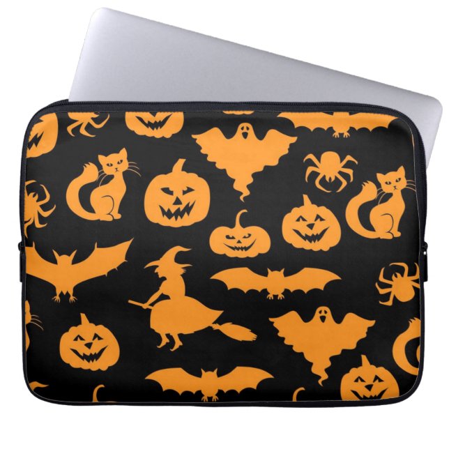 Halloween pattern laptop sleeve (Front)