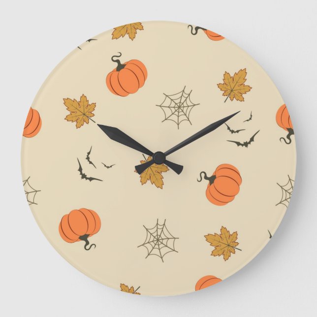 Halloween pattern large clock (Front)