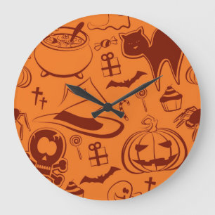 Halloween pattern large clock