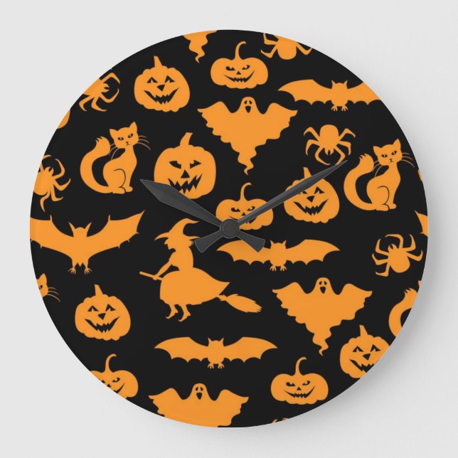 Halloween pattern large clock (Front)