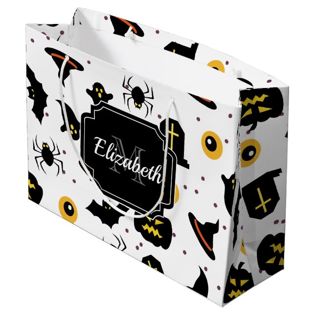 Halloween Pattern Large Gift Bag (Back Angled)