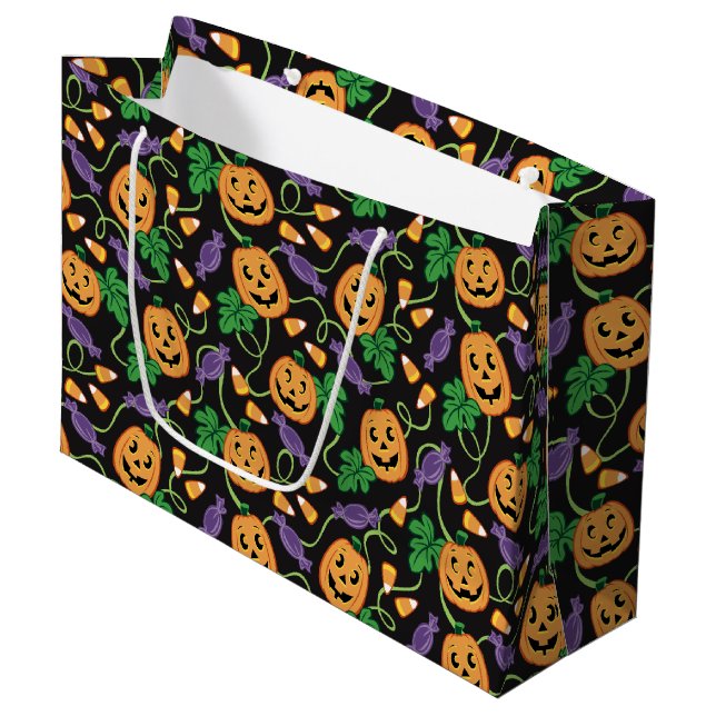 HALLOWEEN PATTERN LARGE GIFT BAG (Front Angled)