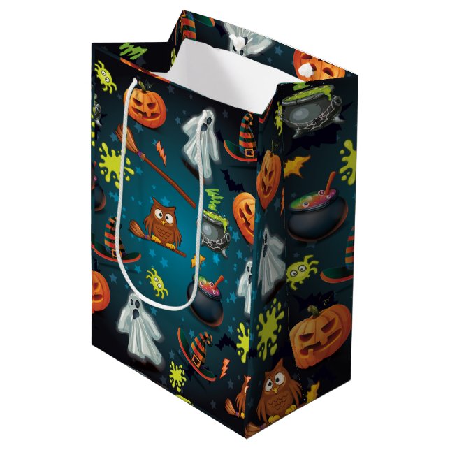 Halloween pattern medium gift bag (Front Angled)