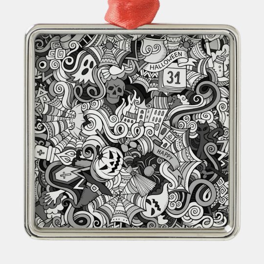 Halloween pattern metal ornament