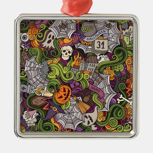 Halloween pattern metal ornament