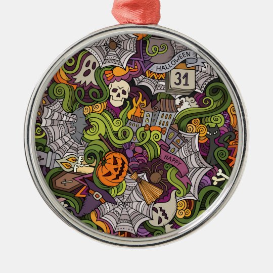 Halloween pattern metal ornament