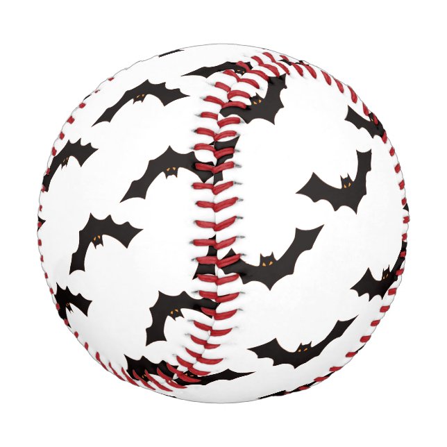 Halloween, Pattern Of Bats, Trick Or Treat, Boo Baseball (Angled)