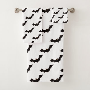 Halloween, Pattern Of Bats, Trick Or Treat, Boo Bath Towel Set