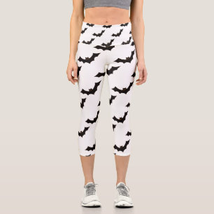Halloween, Pattern Of Bats, Trick Or Treat, Boo Capri Leggings